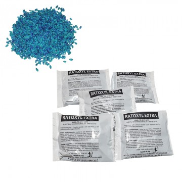 Appât Rodenticide Frais 150 gr, Rat Pasta Blue, Doses Individuelles 15x10 gr