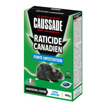 Raticide Canadien - Pat'appât - forte infestation