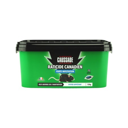 Raticide Canadien - Pat'appât - forte infestation 720g